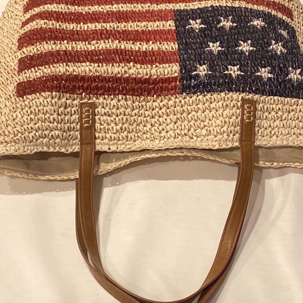 STRAW STUDIOS straw bag 💼 American Flag 🇺🇸 on
